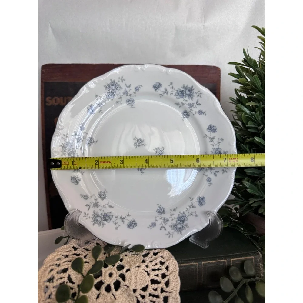Set of 4 Johann Haviland Blue Garland Salad Plates Bavaria Germany 7.5 Inch